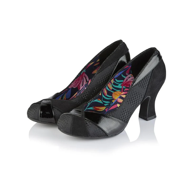 Ruby Shoo – Tatum-Absatz – Schwarz – mit abnehmbarer Schleife