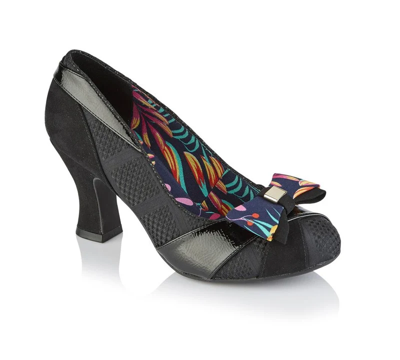 Ruby Shoo – Tatum-Absatz – Schwarz – mit abnehmbarer Schleife