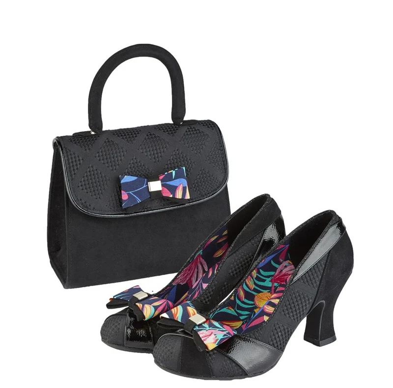 Ruby Shoo – Tatum-Absatz – Schwarz – mit abnehmbarer Schleife