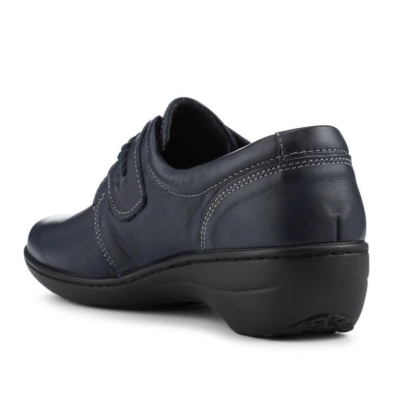 Loretta Leather Adjustable Fit Monk Shoes - HAK42019 / 328 600 - Navy