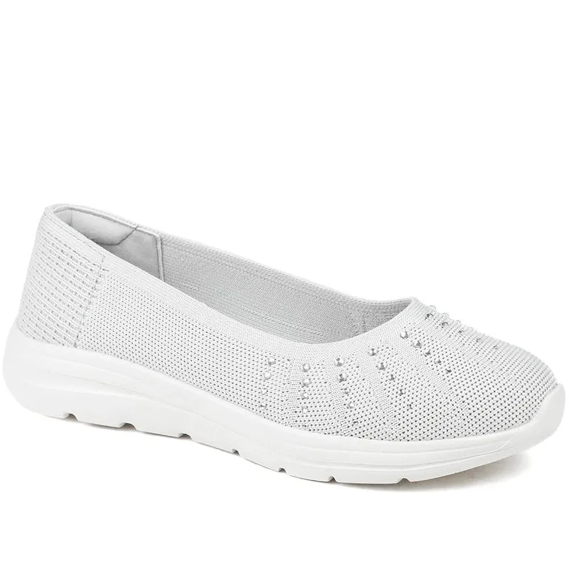 Wide Fit Memory Foam Sporty Pumps - BRK43008 / 328 977 - Grey