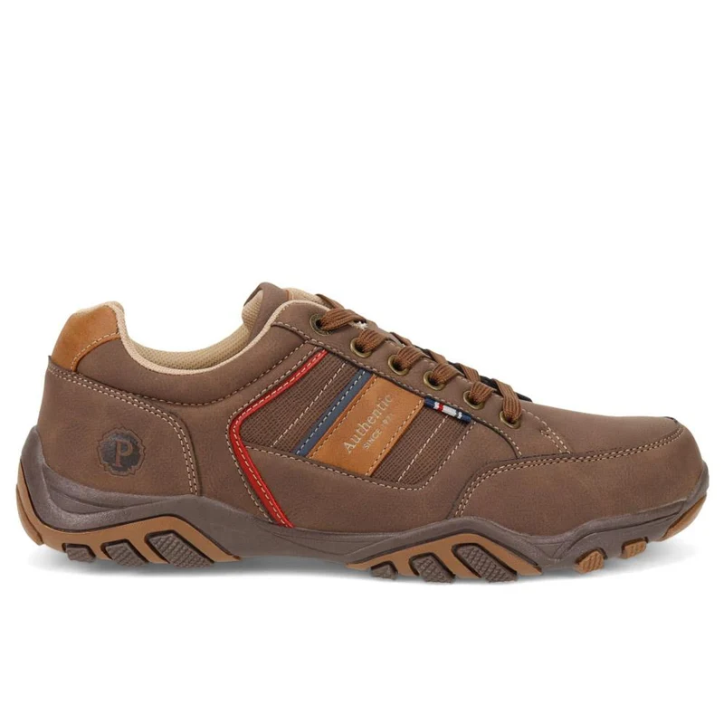 Wide Fit Lace Up Casual Trainers - VSHI40001 / 325 700 - Brown Multi