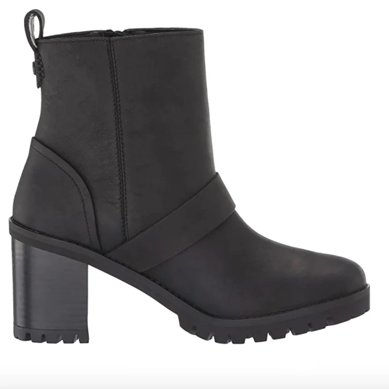 UGG Damen Fern Lederstiefel - Schwarz