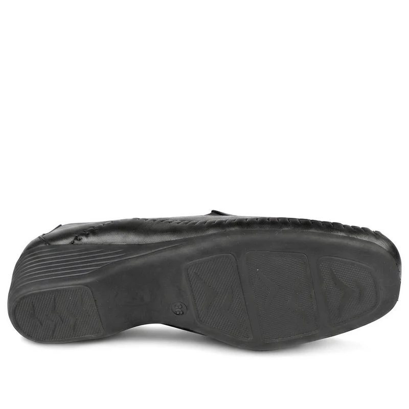 Leather Wedge Loafers - MOEN43004 / 329 555 - Black
