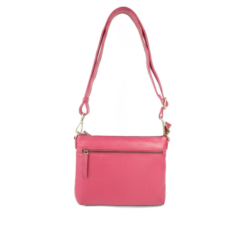 Wynne Leather Crossbody Bag - WYNNE / 329 240 - Pink leather