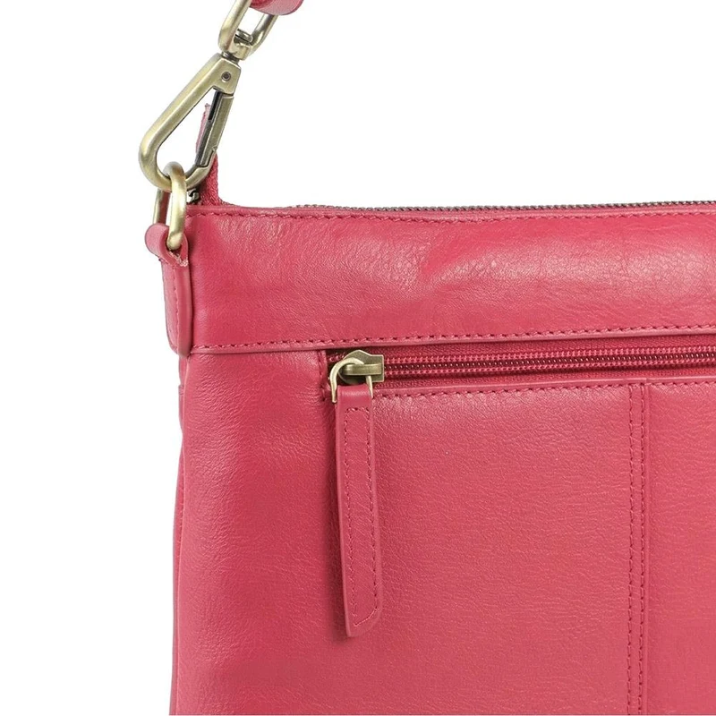 Wynne Leather Crossbody Bag - WYNNE / 329 240 - Pink leather