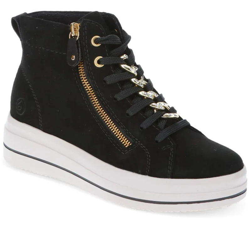 Suede Dual-Fastening Trainers - DRS40501 / 325 666 - Black