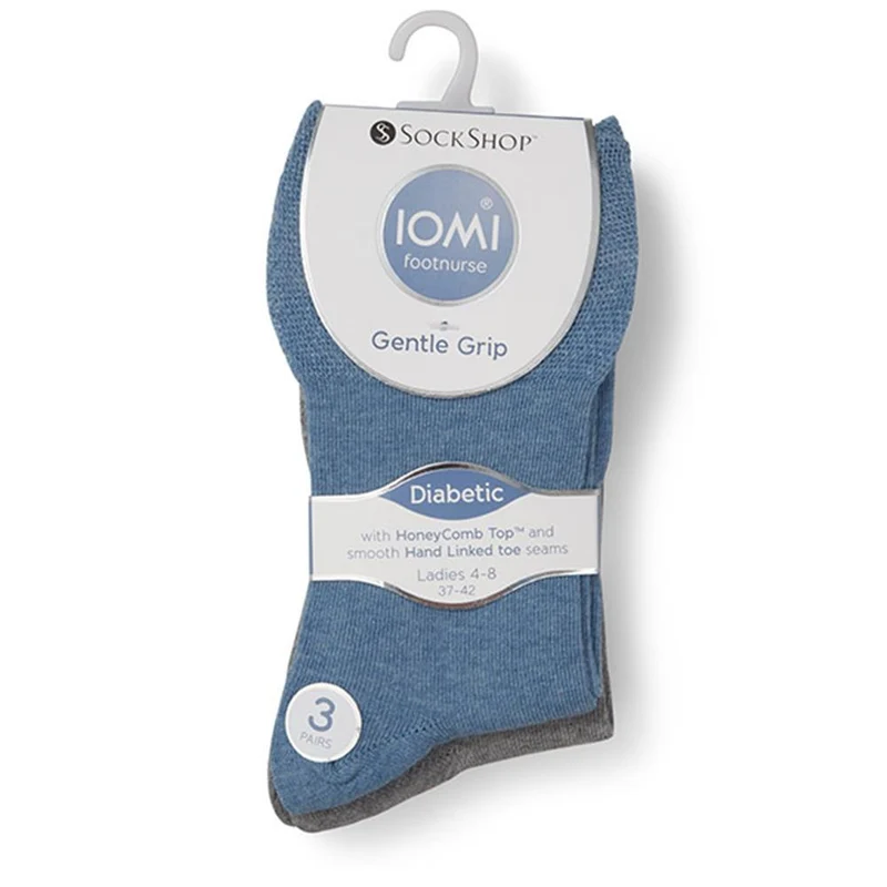 Ladies Diabetic Socks 3 Pack - DAVJA27002 / 313 220 - Blue-Grey