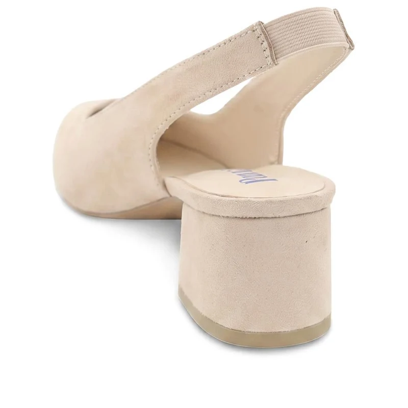Slingback Block Heel Court Shoes - WBINS43011 / 329 177 - Beige