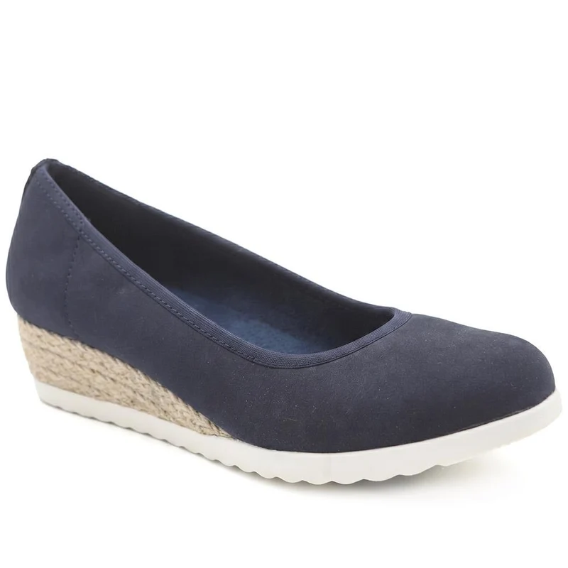 Espadrille Trim Wedge Pumps - WBINS43008 / 329 175 - Navy