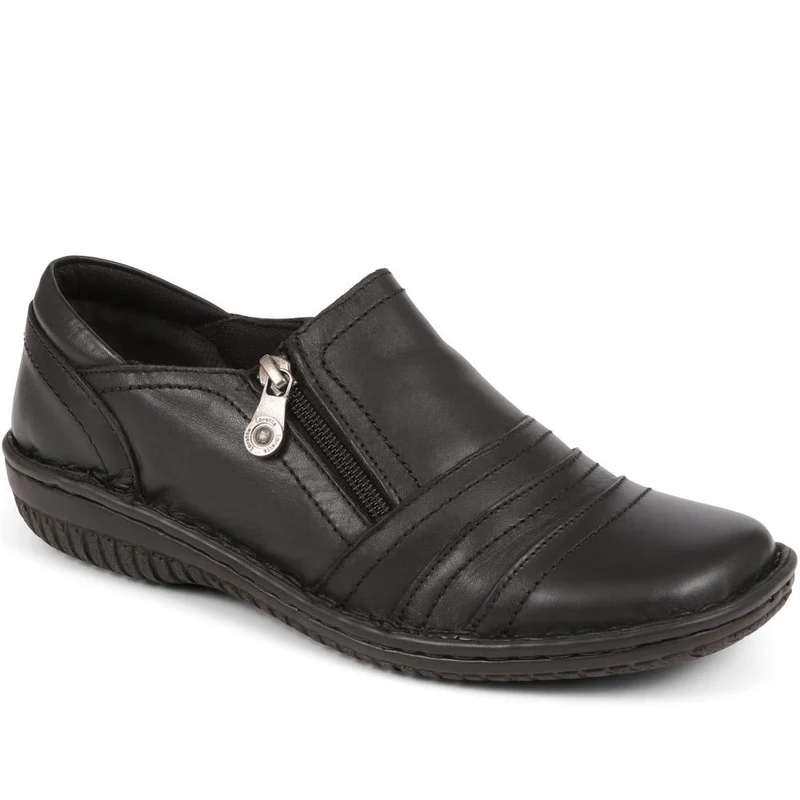 Leather Slip On Shoes for Women - HAK23014 / 308 135