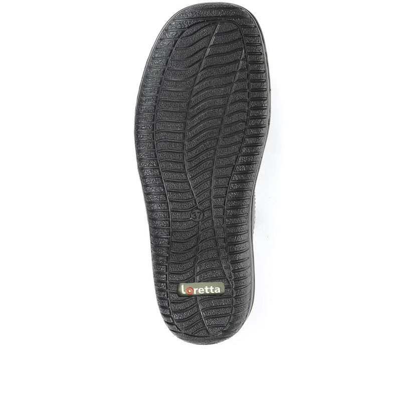 Leather Slip On Shoes for Women - HAK23014 / 308 135 - Navy