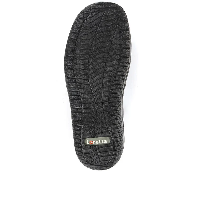 Leather Slip On Shoes for Women - HAK23014 / 308 135 - Black