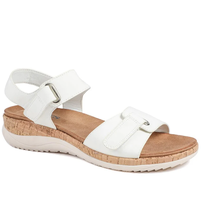 Wide Fit Adjustable Fastening Cushioned Sandals - BAIZH43042 / 329 246