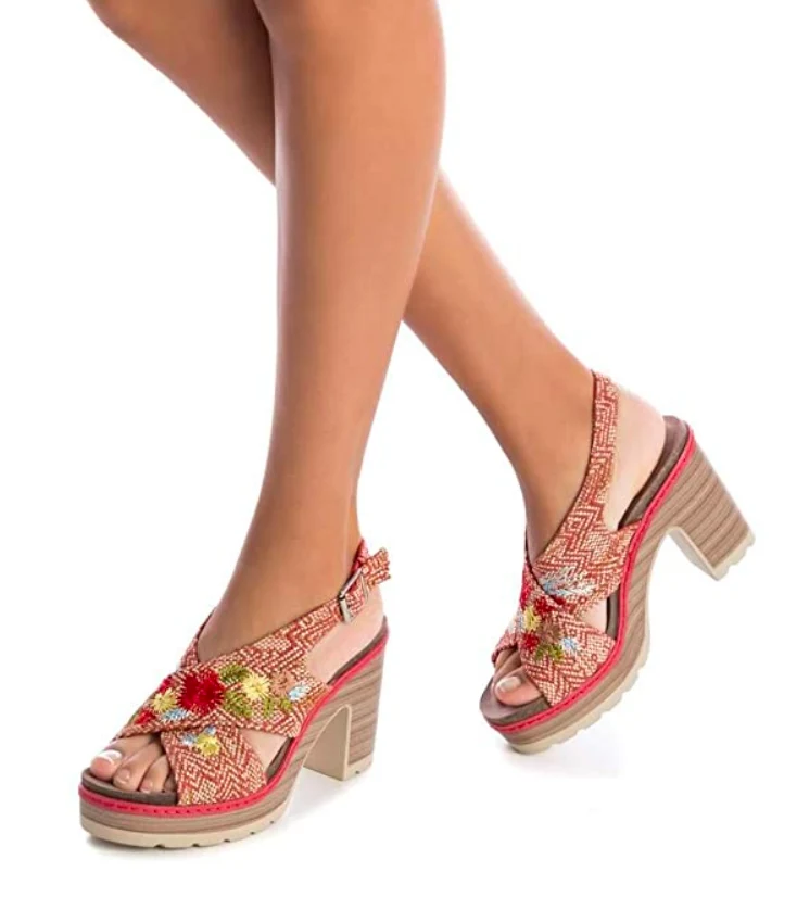 Refresh Damen Plateausandalen - Rot