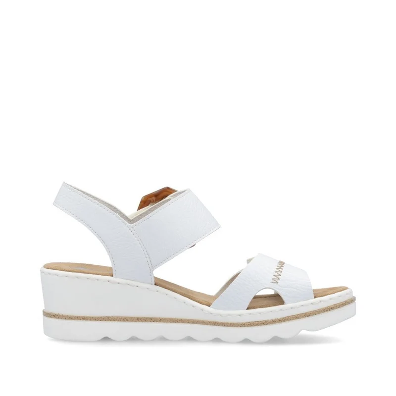 Rieker Damen Sandalen mit Keilabsatz - Weiß