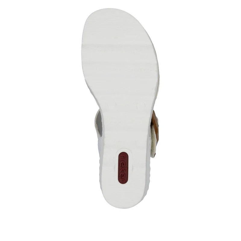 Rieker Damen Sandalen mit Keilabsatz - Weiß