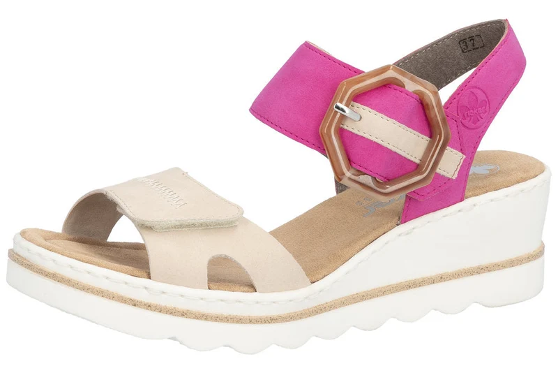 Rieker Modische Sandalen mit Keilabsatz für Damen - Rosa