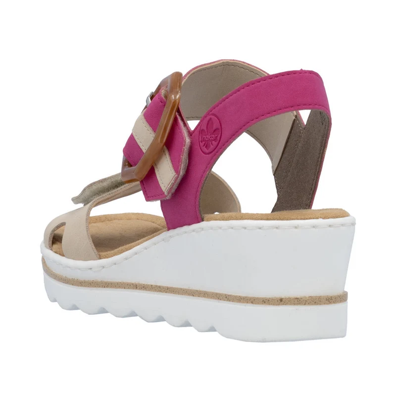 Rieker Modische Sandalen mit Keilabsatz für Damen - Rosa