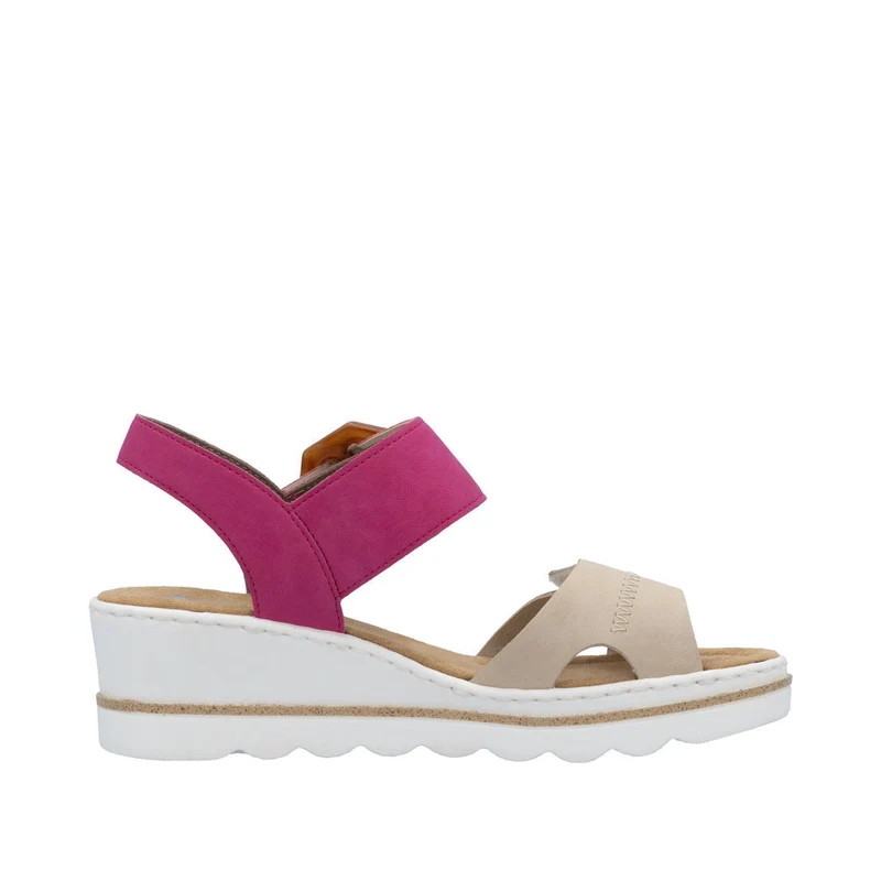 Rieker Modische Sandalen mit Keilabsatz für Damen - Rosa