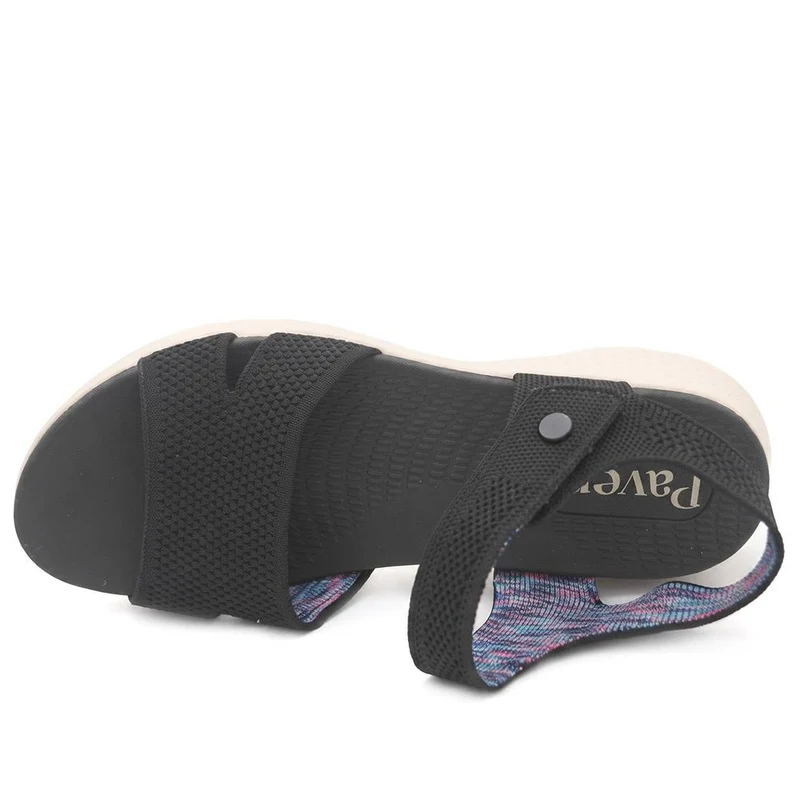 Pop Fasten Active Wedge Heel Sandals - BAIZH43025 / 329 329 - Black