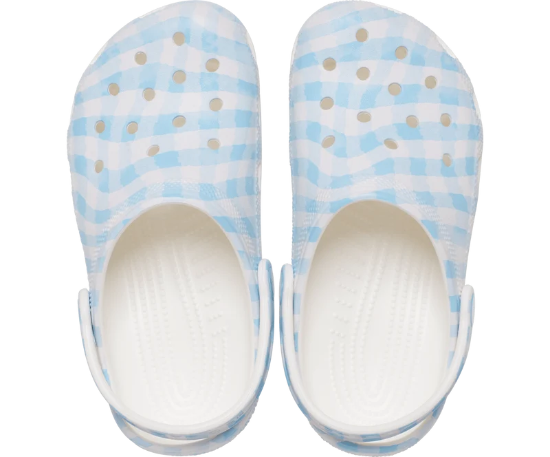 CROCS Unisex Gingham Clog - Weiß / Blau