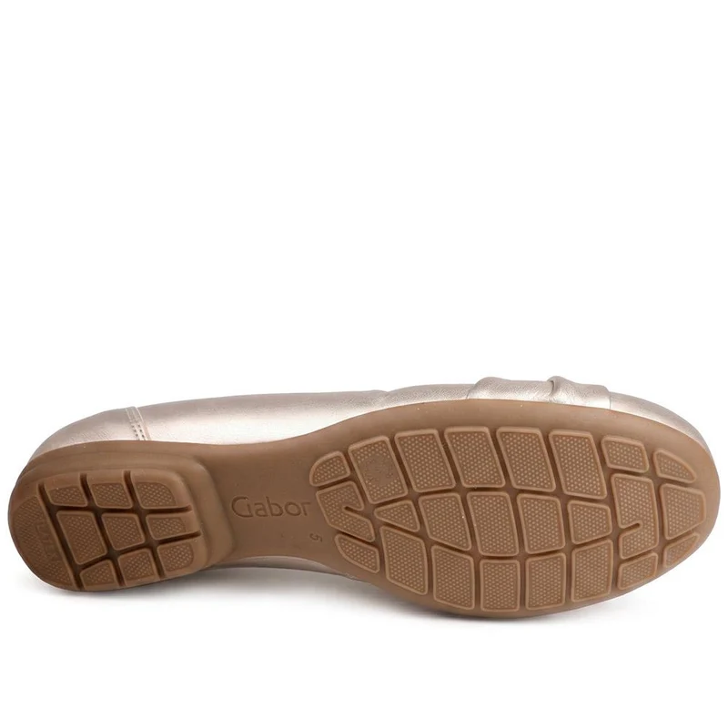 Gabor Wide Fit Leather Heeled Pumps - GABC44509 / 330 264 - Soft Gold