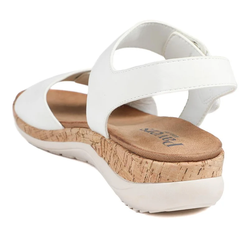 Wide Fit Adjustable Fastening Cushioned Sandals - BAIZH43042 / 329 246 - White