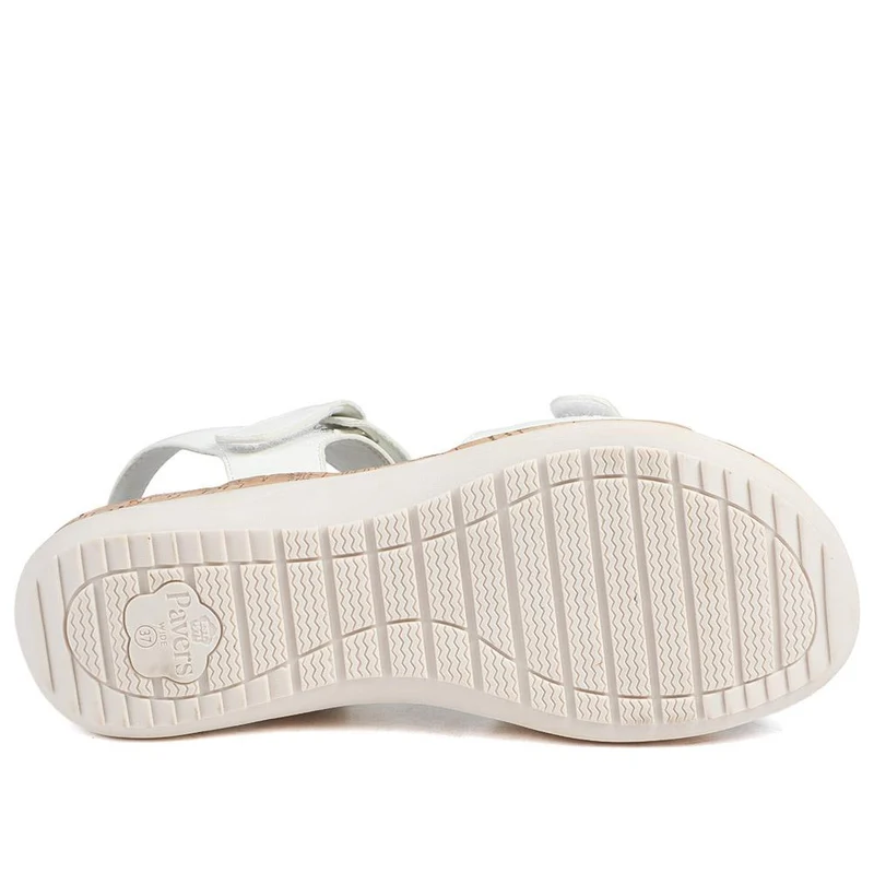 Wide Fit Adjustable Fastening Cushioned Sandals - BAIZH43042 / 329 246 - White