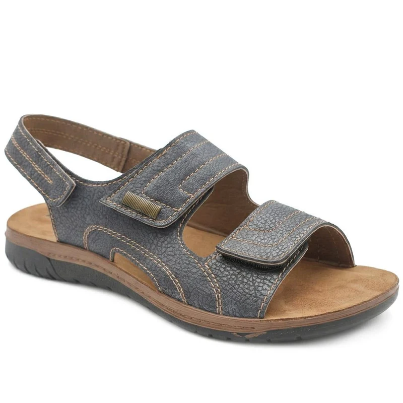Touch Fasten Casual Sandals with Flat Heels - INB43014 / 329 216 - Blue