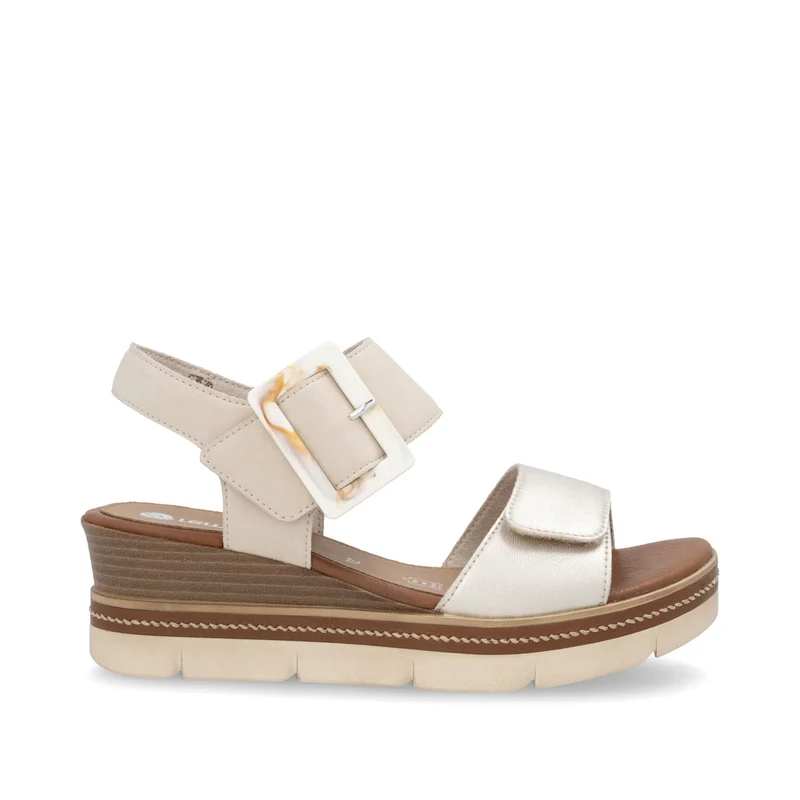 Remonte Modische Keilsandalette für Damen – Beige