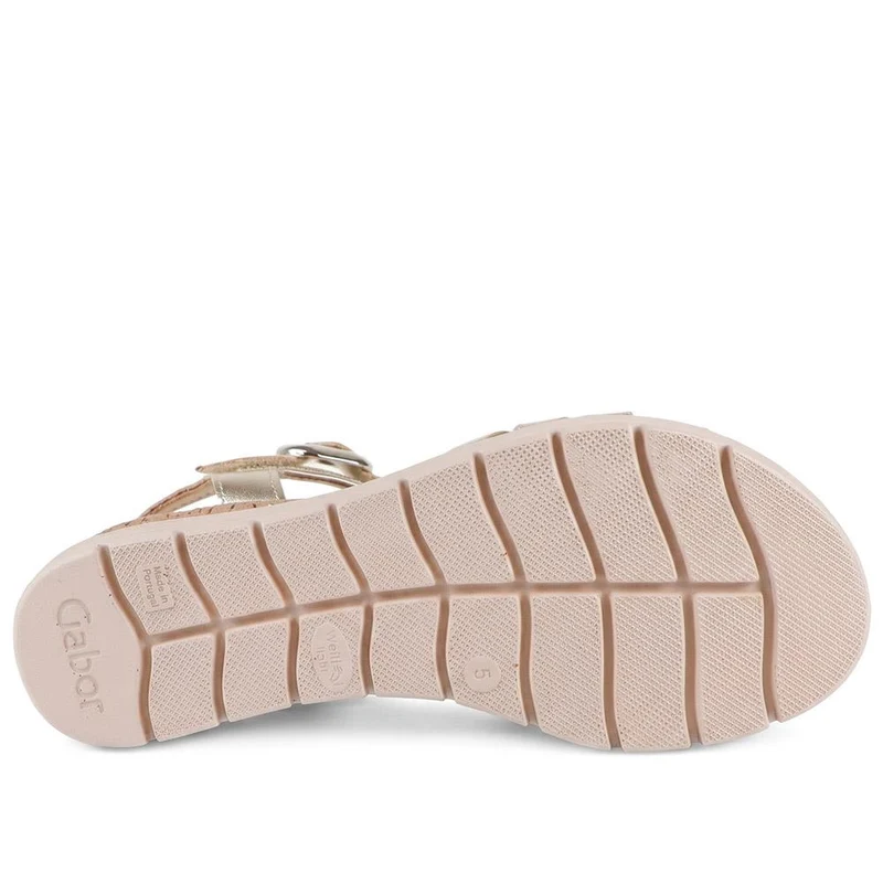 Gabor Leather Buckle Fasten Sandals - GABC44512 / 330 260 - Soft Gold