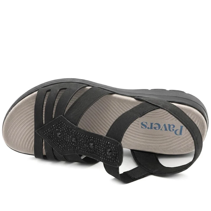Cushioned Comfort Fit Sandals - BAIZH43028 / 329 148 - Black