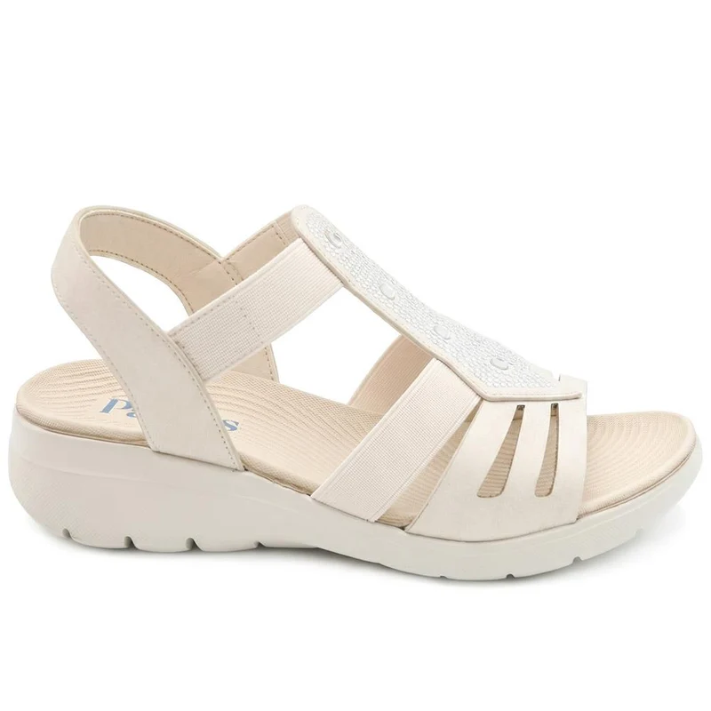 Cushioned Comfort Fit Sandals - BAIZH43028 / 329 148 - Beige