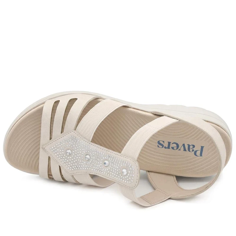 Cushioned Comfort Fit Sandals - BAIZH43028 / 329 148 - Beige