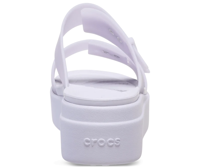 CROCS Brooklyn Sandalen mit Schnalle und niedrigem Keilabsatz - Lila Mond