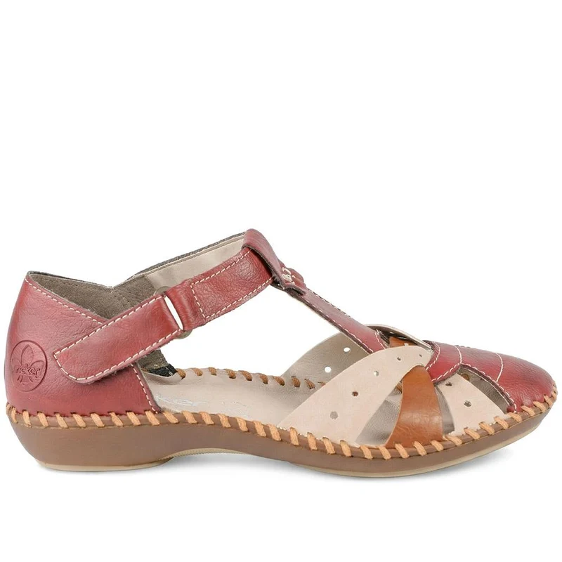 Rieker Touch-Fastening Sandals - RKR39538 / 325 034 - Red Multi