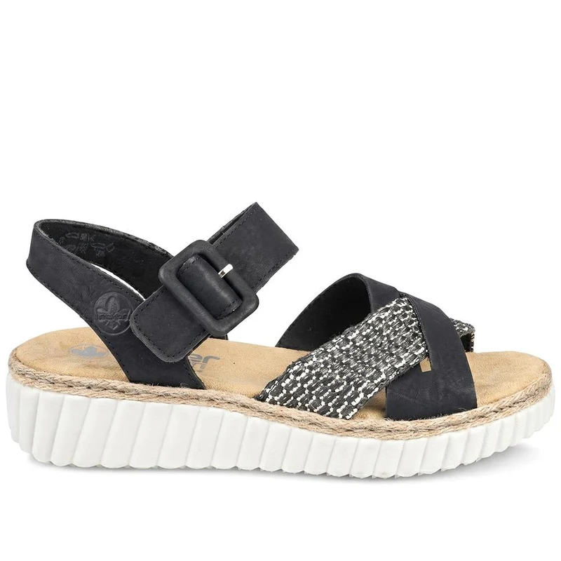 Rieker Strappy Adjustable Fit Sandals - RKR43581 / 329 225 - Black