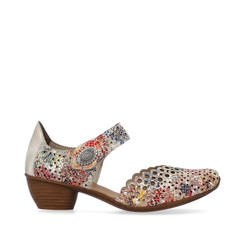 Rieker Modische Sandale für Damen - Beige Print