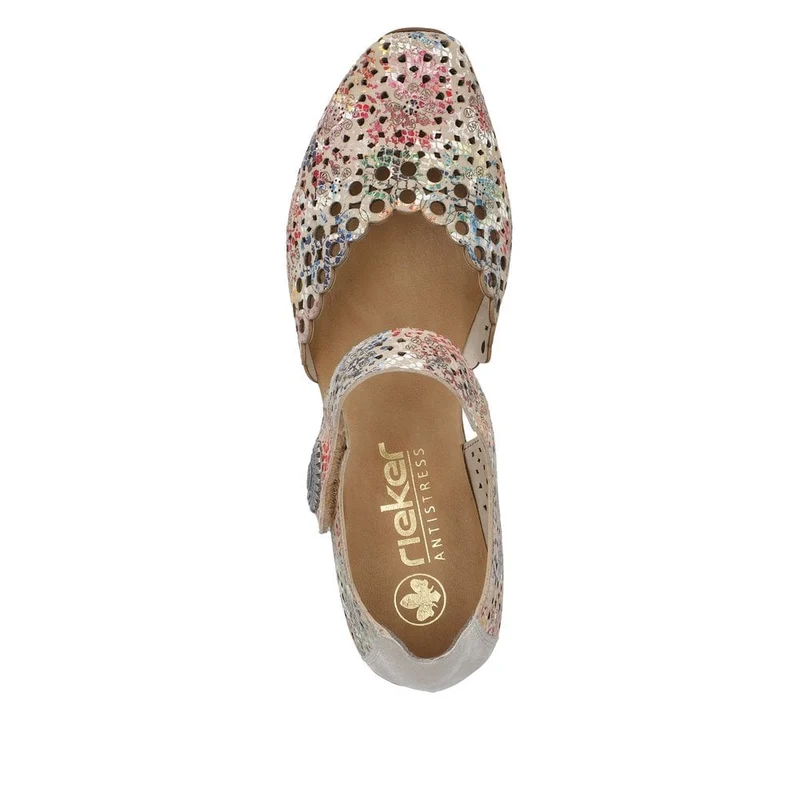 Rieker Modische Sandale für Damen - Beige Print