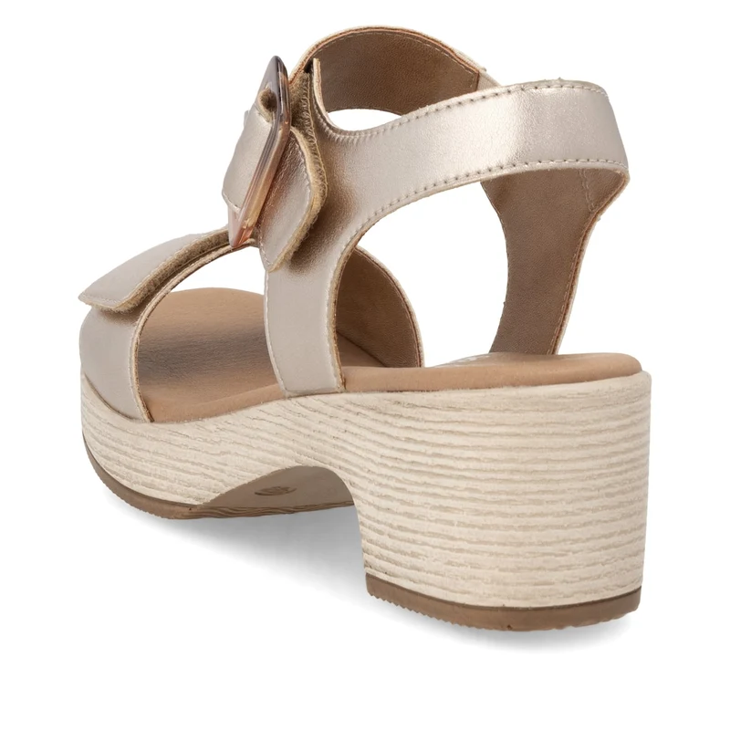Remonte Damen Fashion Sandalen mit mittelhohem Absatz - Metallic