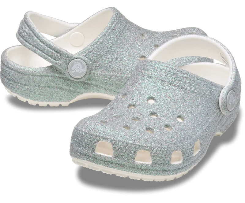 CROCS Kinder Clog mit schillerndem Glitzer - Weiß