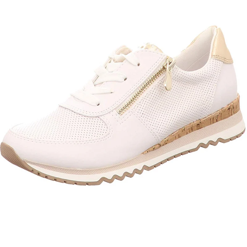 Marco Tozzi Low Wedge Fashion Trainer - Weiß / Gold
