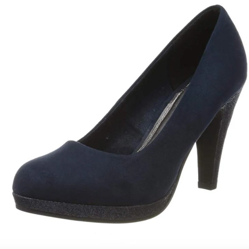 Marco Tozzi Damen-Pumps mit geschlossener Zehenpartie – Marineblau