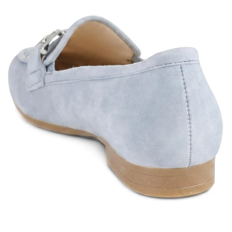Gabor Wide Fit Leather Loafers With Chrome Snaffle - GABC44519 / 330 320 - Pale Blue