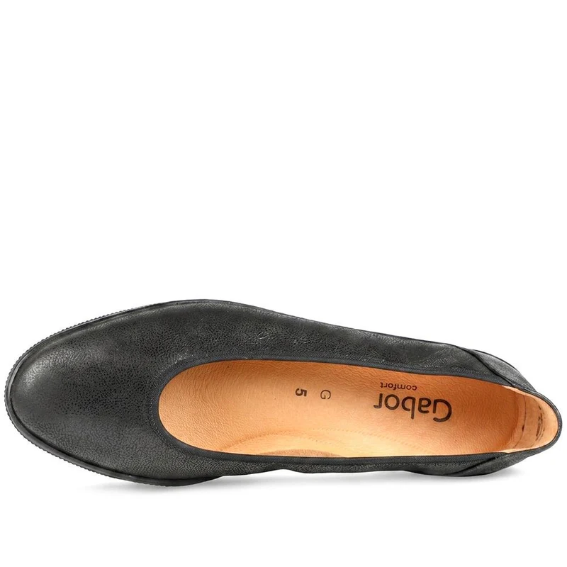Gabor Wide Fit Leather Chunky Sole Pumps - GABC44510 / 330 265 - Black Croc