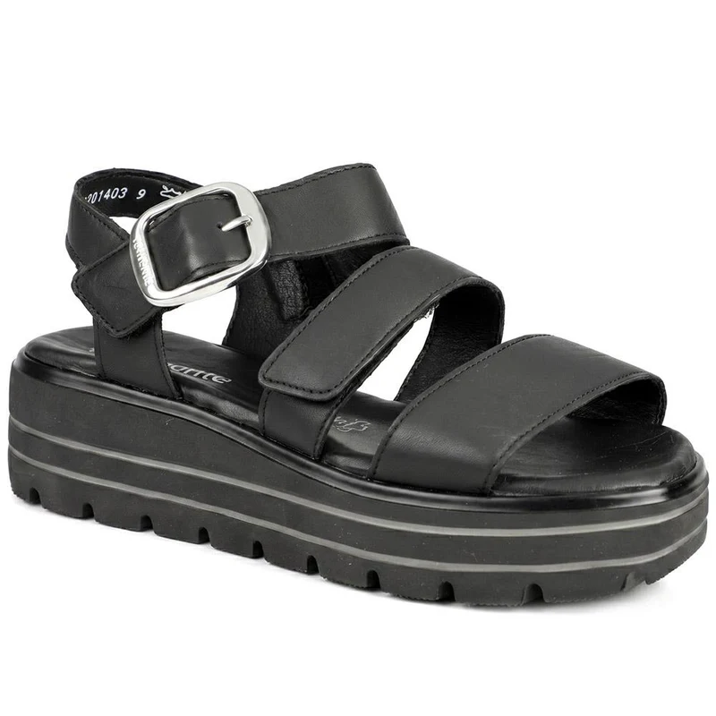 Remonte Leather Bibar Flatform Sandals - DRS43510 / 329 295 - Black