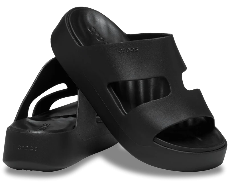 CROCS Getaway Plateau-Sandale mit H-Riemen - Schwarz
