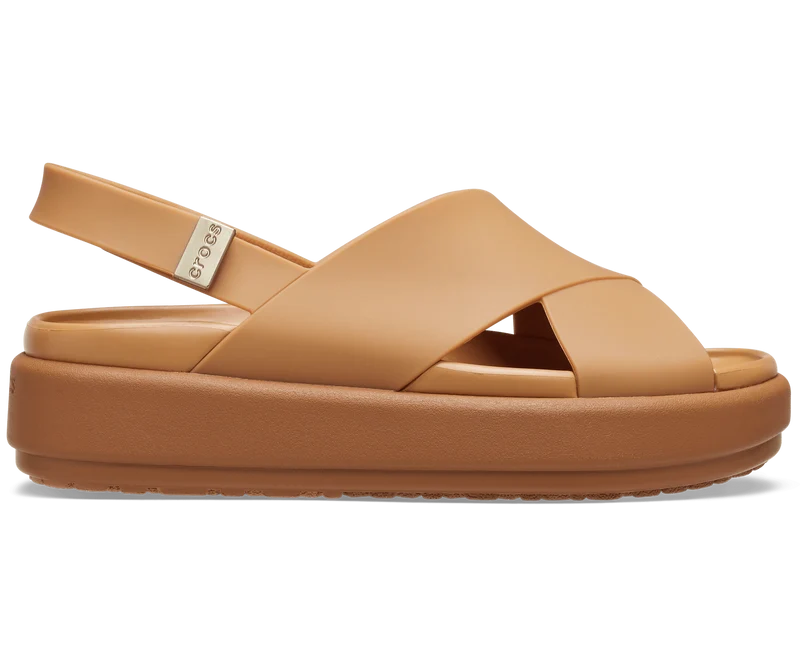 CROCS Brooklyn Luxe Sandale mit gekreuzten Riemen - Hellbraun