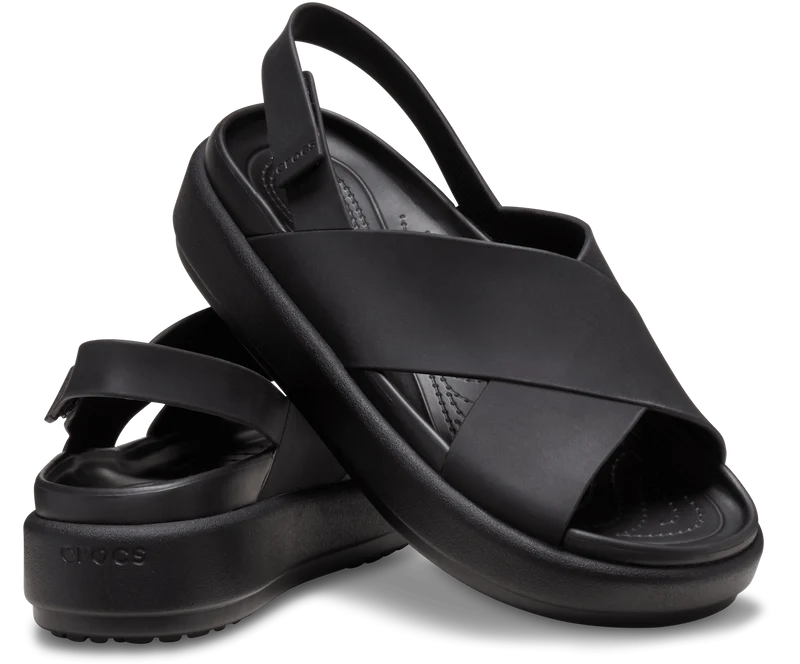 CROCS Brooklyn Luxe Sandalen mit gekreuzten Riemen - Schwarz